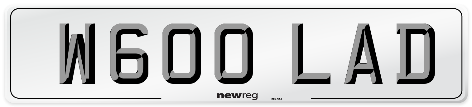 W600 LAD Number Plate from New Reg